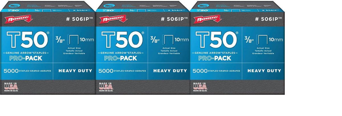 Arrow T50 Staples 506IP 3/8 Inch 5,000 Ct 3Pk
