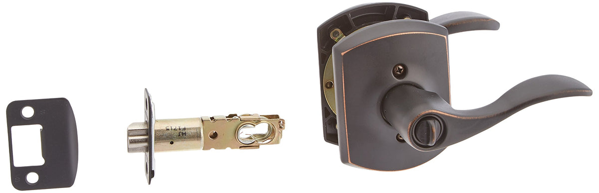 Schlage Greenwich Deco Rose Entry Lock F51AACC716GRW Aged Bronze