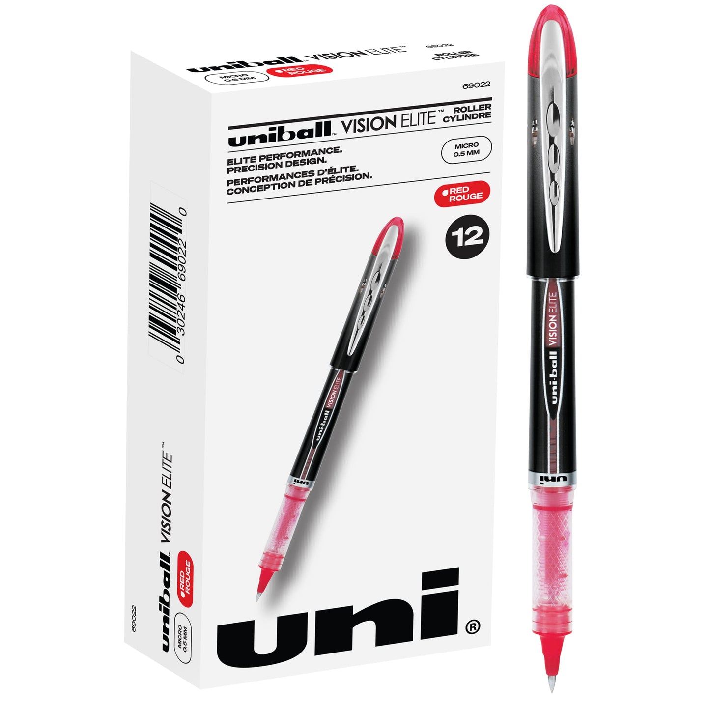 uni-ball Vision Elite Rollerball Pen 0.5mm 12-Pack
