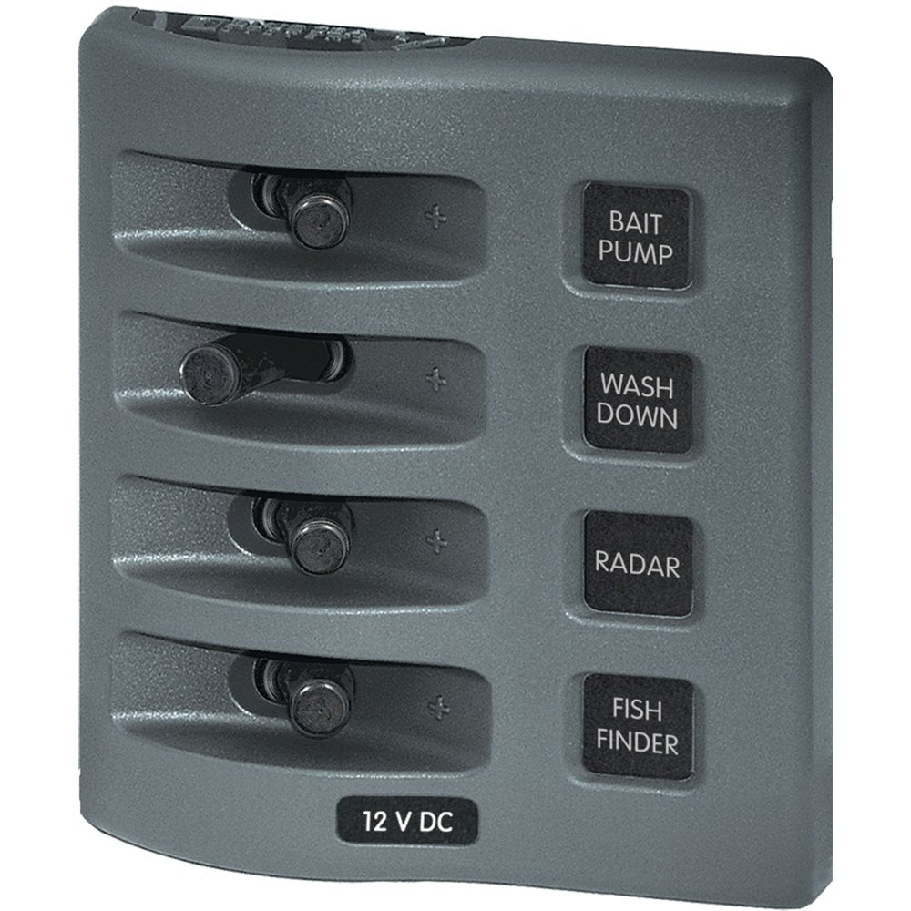 Blue Sea Systems 4305 WeatherDeck 12V DC Waterproof Switch Panel - 4 Position, 12/24V