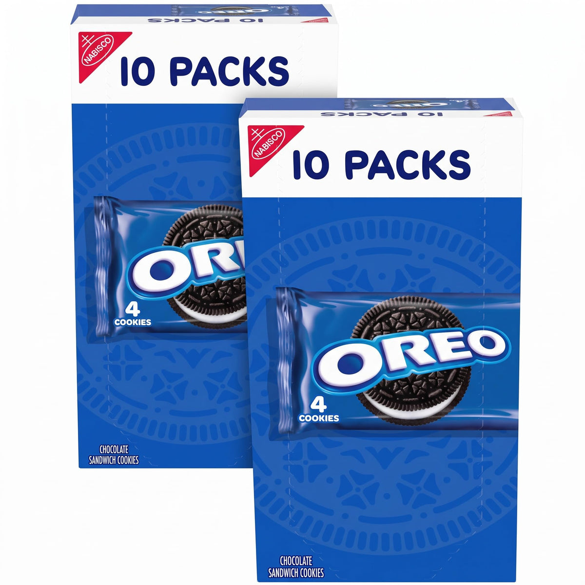 OREO Chocolate Sandwich Cookies 10 Snack Packs (Pack of 2)