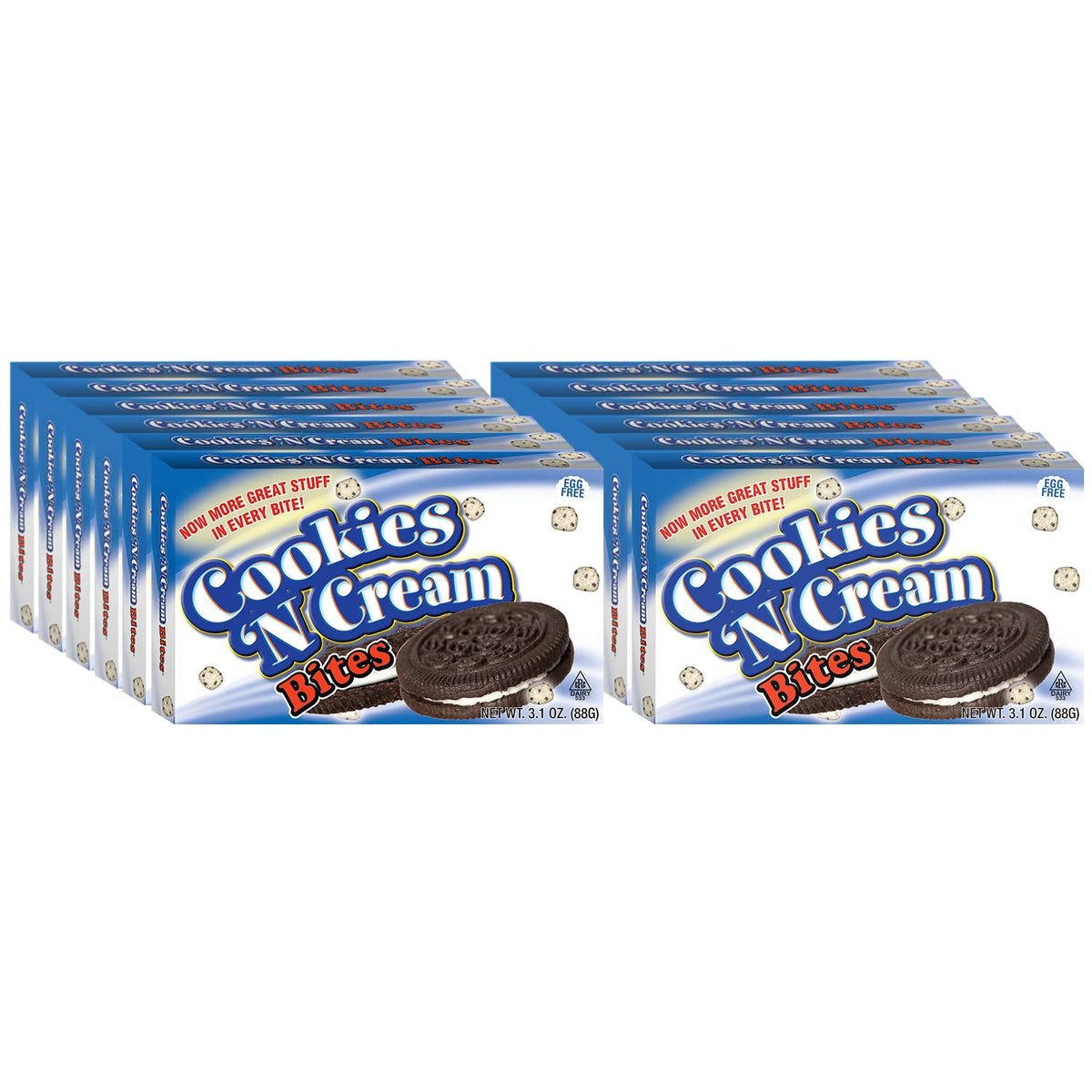 Cookies Cookie Dough Bites Cookies 'N Cream 3.1oz 12-Pack