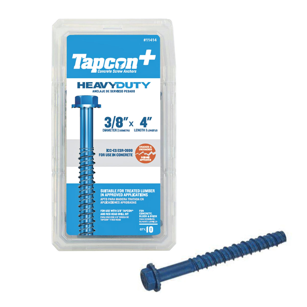 TAPCON CON ANCR SCRW STL 3/8X4