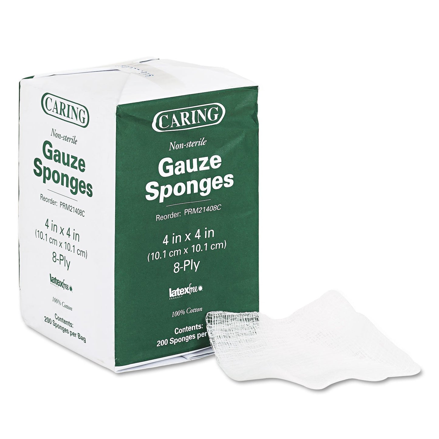 Medline PRM21408C Caring Woven Non-Sterile Gauze Sponges, 4"x4" (Case of 4000)