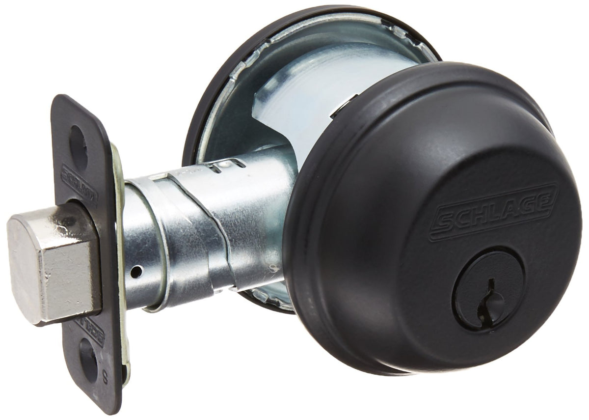 Schlage B60N622K4 Single Cylinder Deadbolt Matte Black