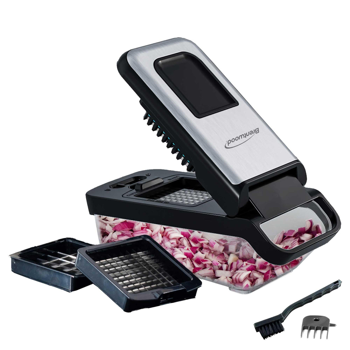Brentwood Food Chopper & Dicer, Stainless Steel Black