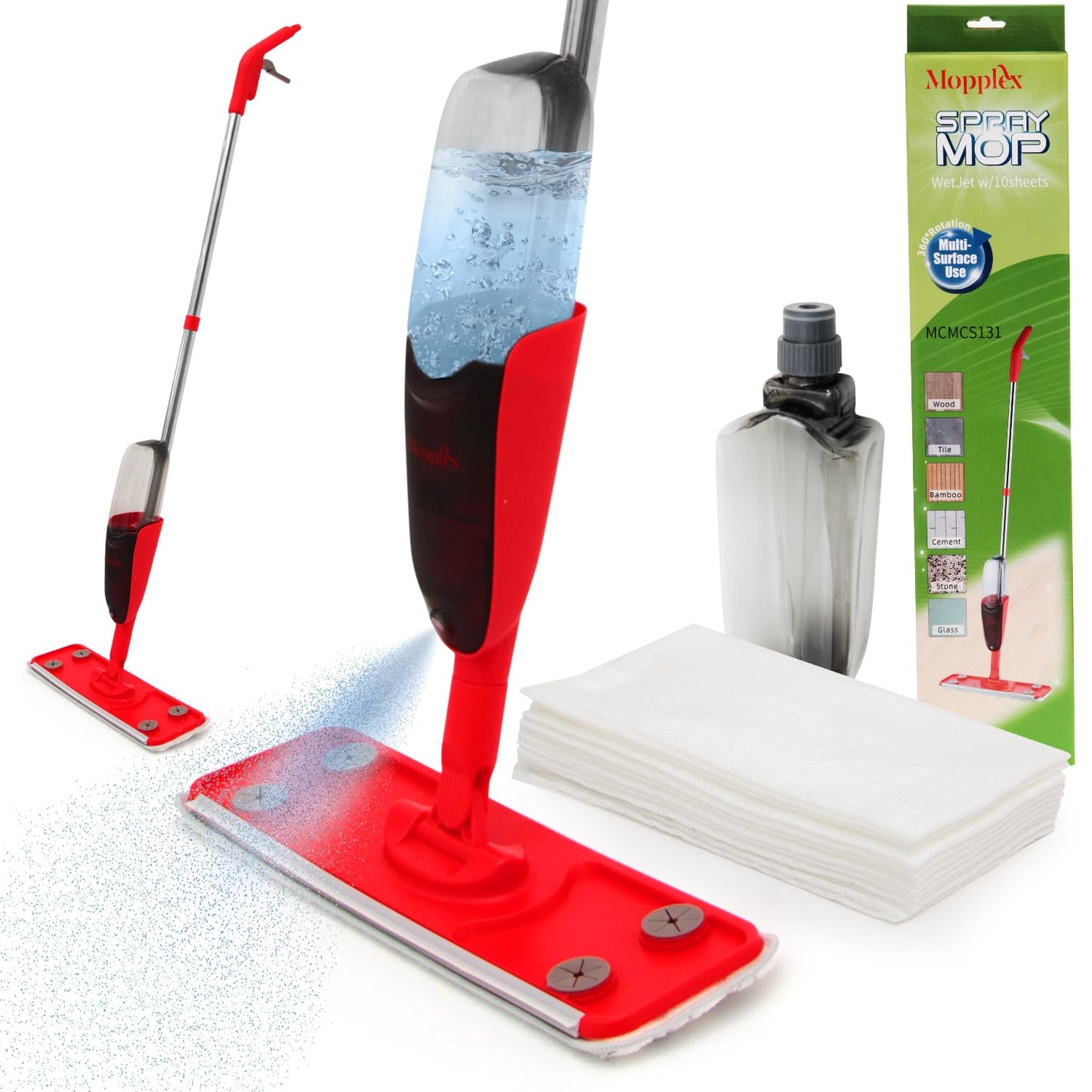 Mopplex Premium Spray Mop with 10 Disposable Sheets