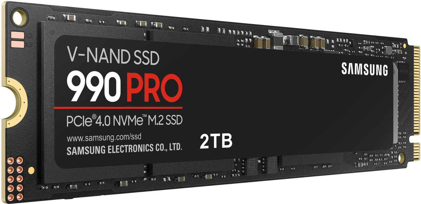 Samsung 990 PRO NVMe M.2 SSD, 2 TB, PCIe 4.0, 7,450 MB/s Read, 6,900 MB/s Write, Internal SSD, for Gaming and Video Editing, MZ-V9P2T0BW
