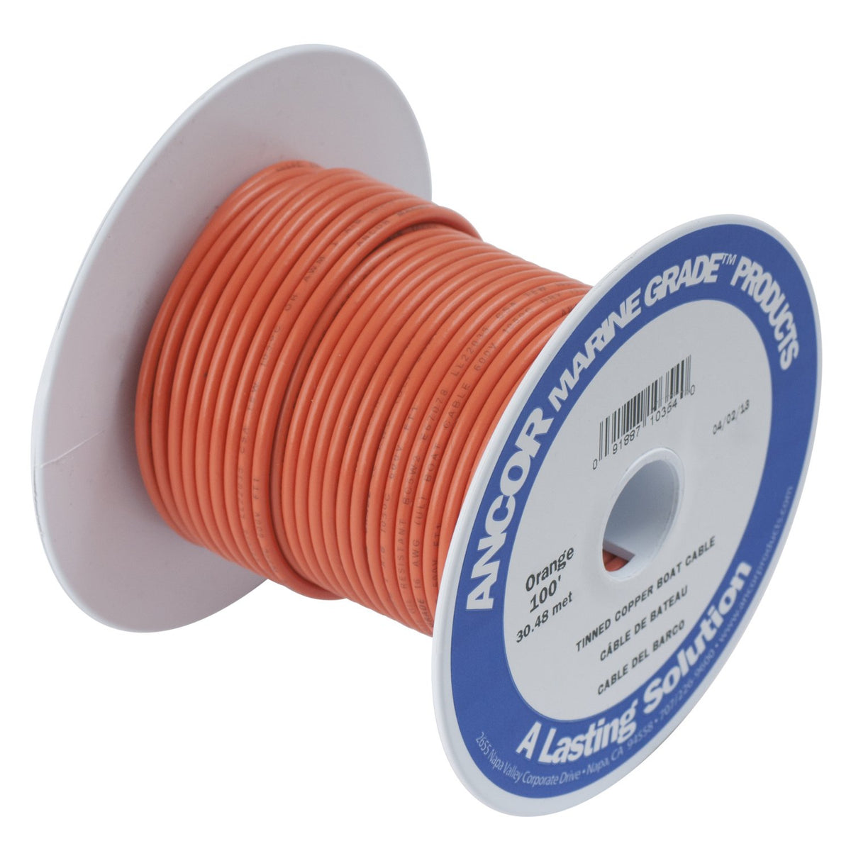 Ancor Orange 12 AWG Tinned Copper Wire 100ft