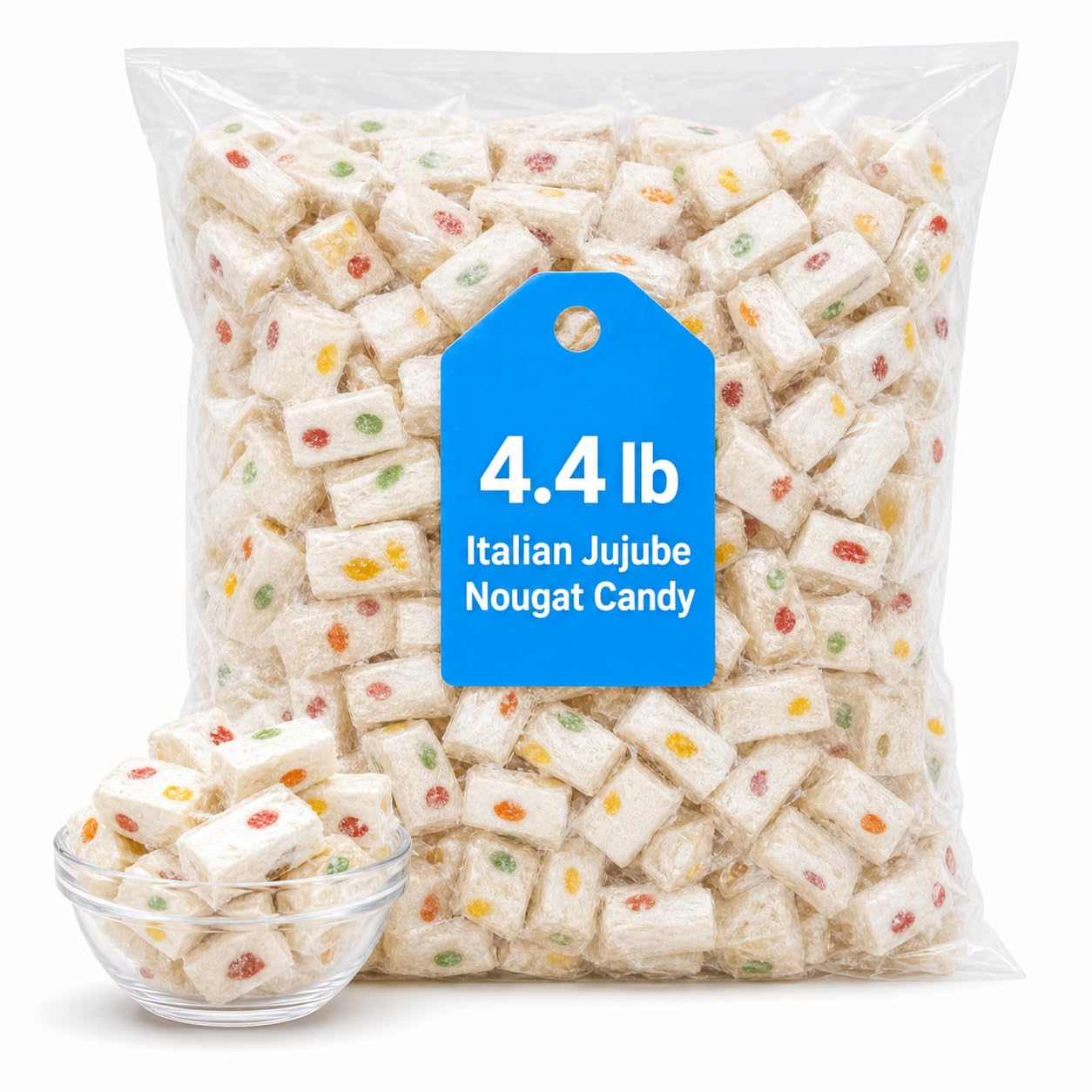 Golden Italian Jujube Nougat Candy 4.4 lb Bulk