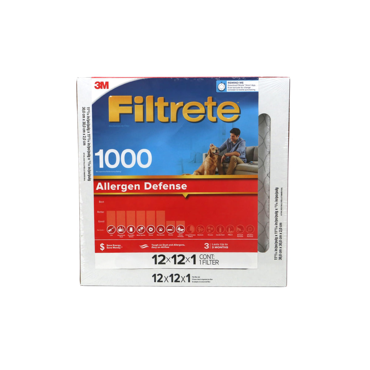 3M Air Filter 12x12x1 1000MPR
