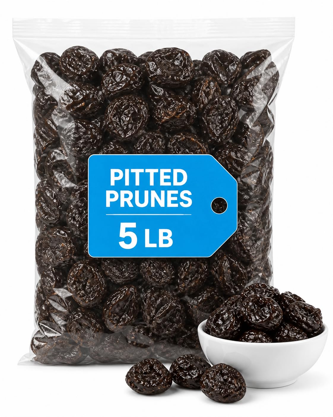 Pitted Prunes, 5 lb, Whole Dried Plums