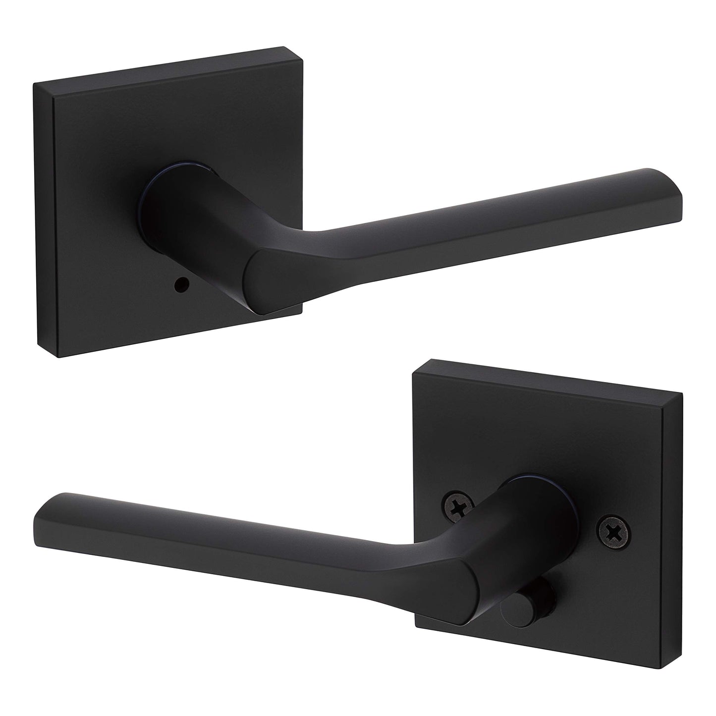 Kwikset Lisbon Matte Black Privacy Door Lever