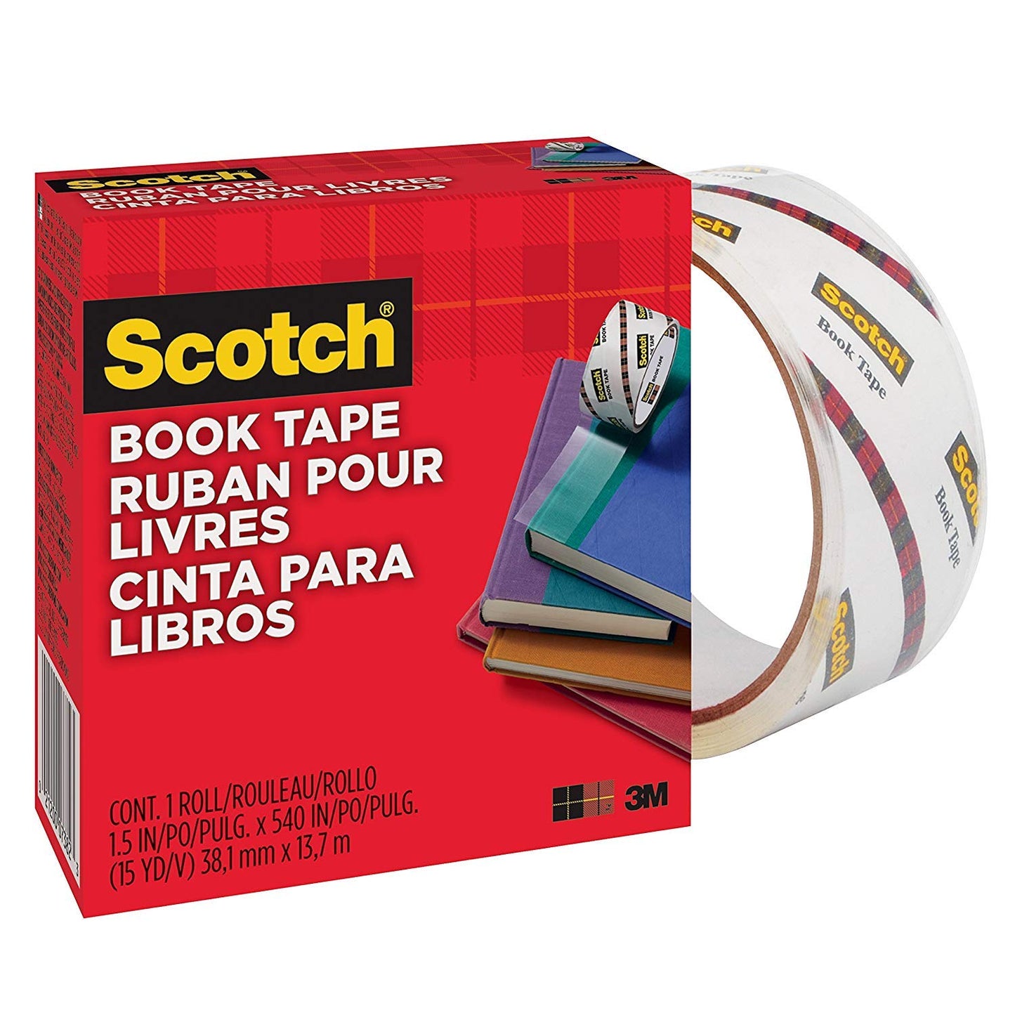3M Scotch 845 Book Tape 2" x 15yd 3-Pack