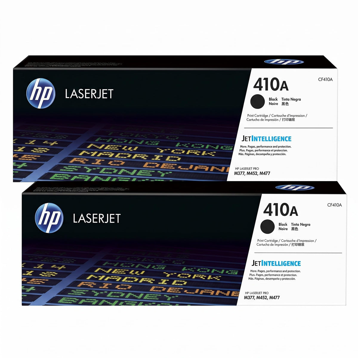 HP 410A Black Toner Cartridge | Works with Color LaserJet Pro M452 Series, MFP M377, M477 Series | CF410A,(Pack of 2)