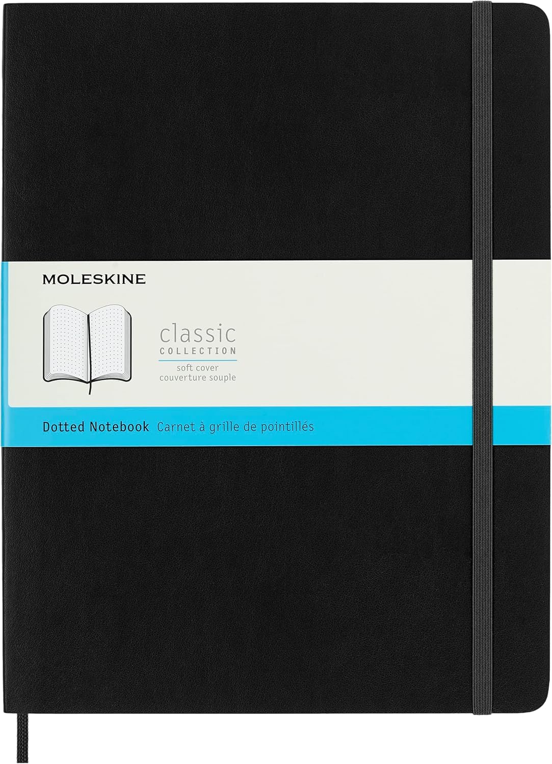 Moleskine Classic Notebook, Soft Cover, XL (7.5" x 9.5") Dotted, Black, 192 Pages