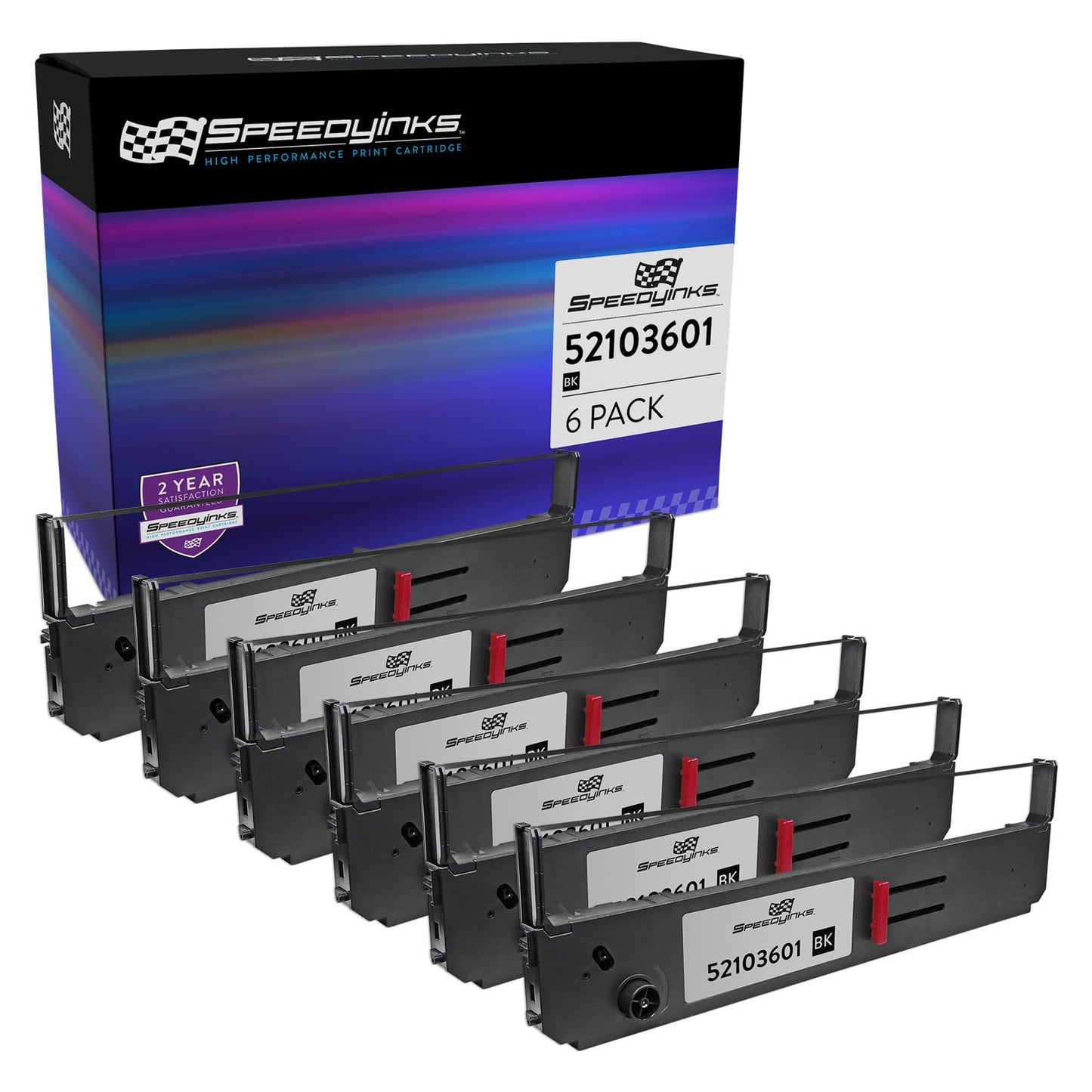 Speedy Inks Ribbon for Okidata 52103601, 6-Pack