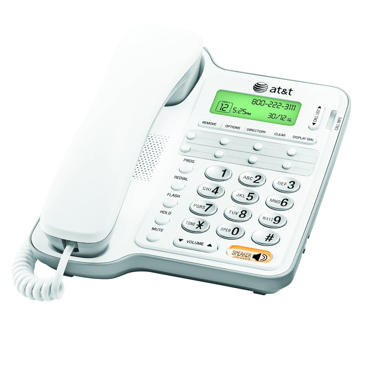 AT&T CL2909 Corded Speakerphone with Caller ID/Call Waiting, White