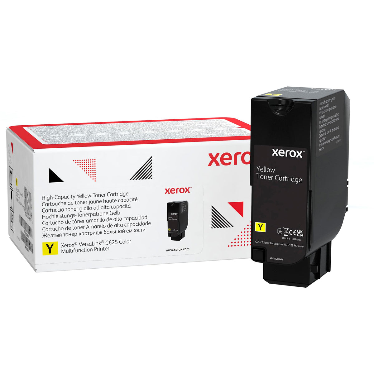Xerox Genuine VersaLink C625 High Capacity Yellow Toner Cartridge, 16,000 Page Yield, 006R04639