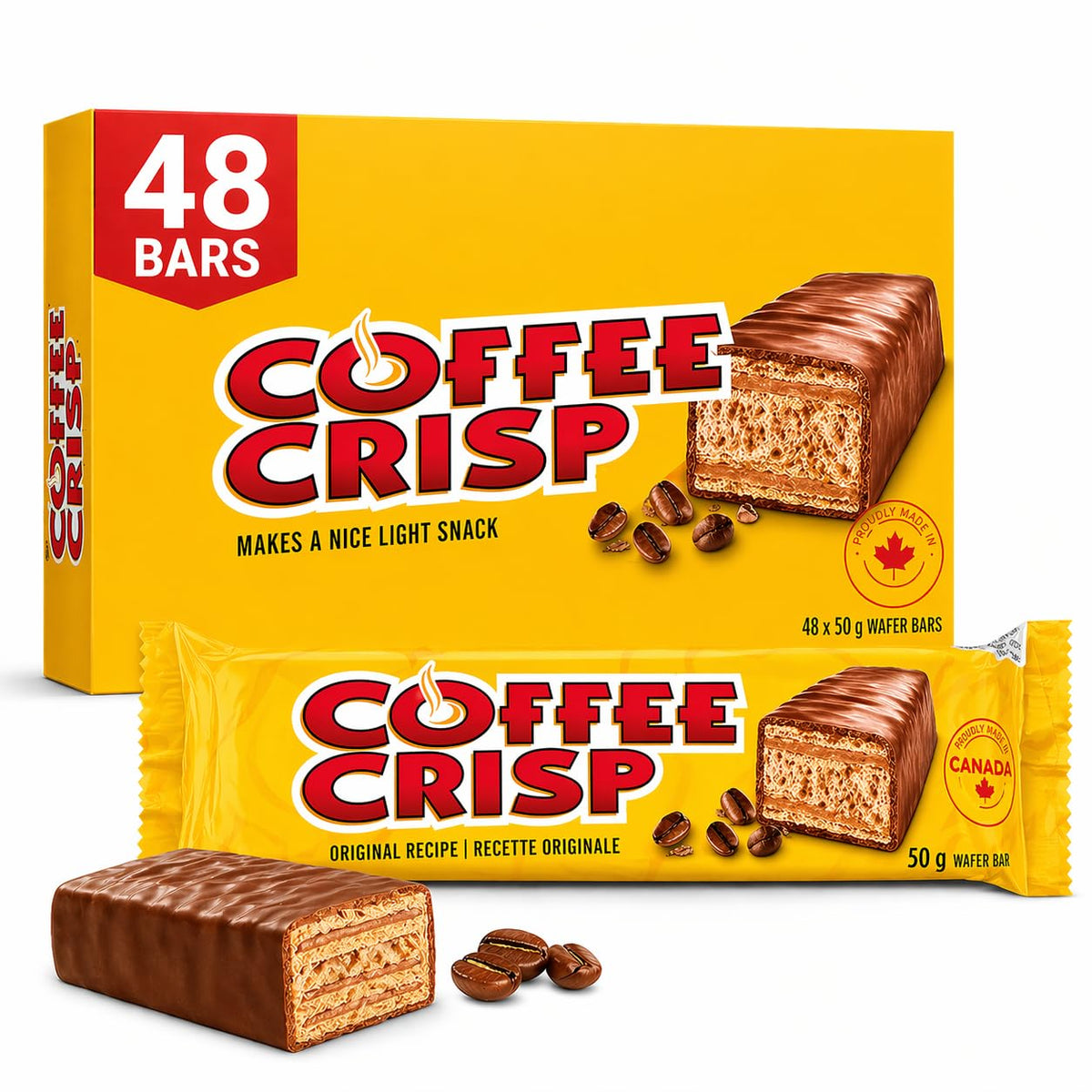 King Size Crispy Coffee Candy Bars, 2.64 oz Each, Pack of 48, 8 lb Bulk
