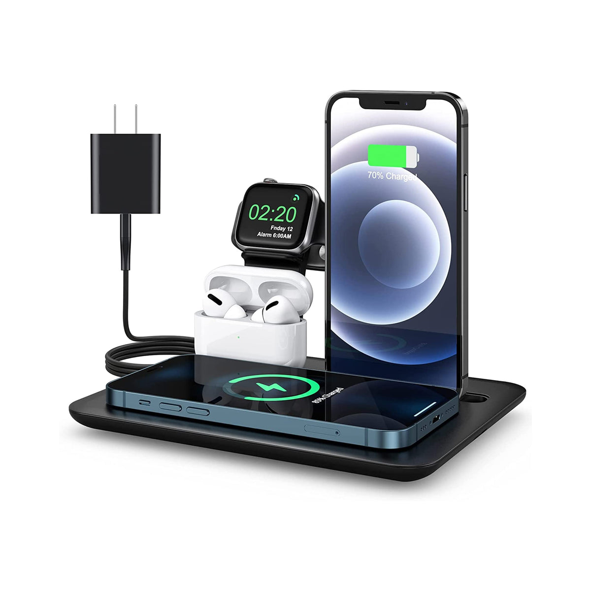 Trexonic 4-in-1 Fast Charge Wireless Charging Station TRX-UD17 Black