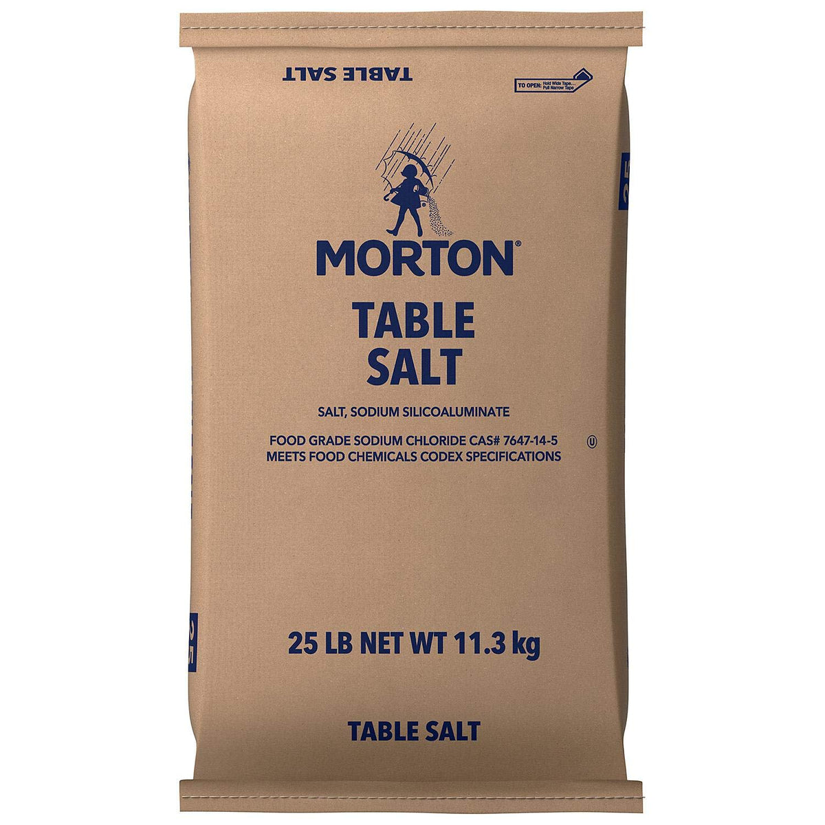 Morton Table Salt, Iodized, 25 Pound