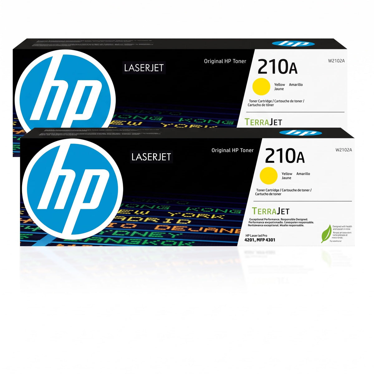 HP 210A Yellow Toner Cartridge | Works Color LaserJet Pro 4201,Color LaserJet Pro MFP 4301 Series | W2102A,(Pack of 2)