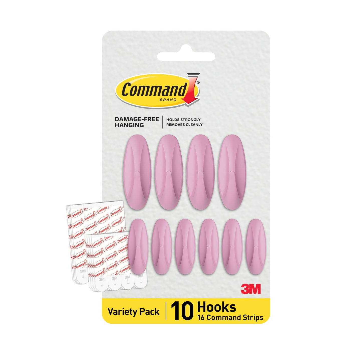 Command Mixed Designer Hook Pack, Lilac Lemonade, 10 Hooks, 16 Strips