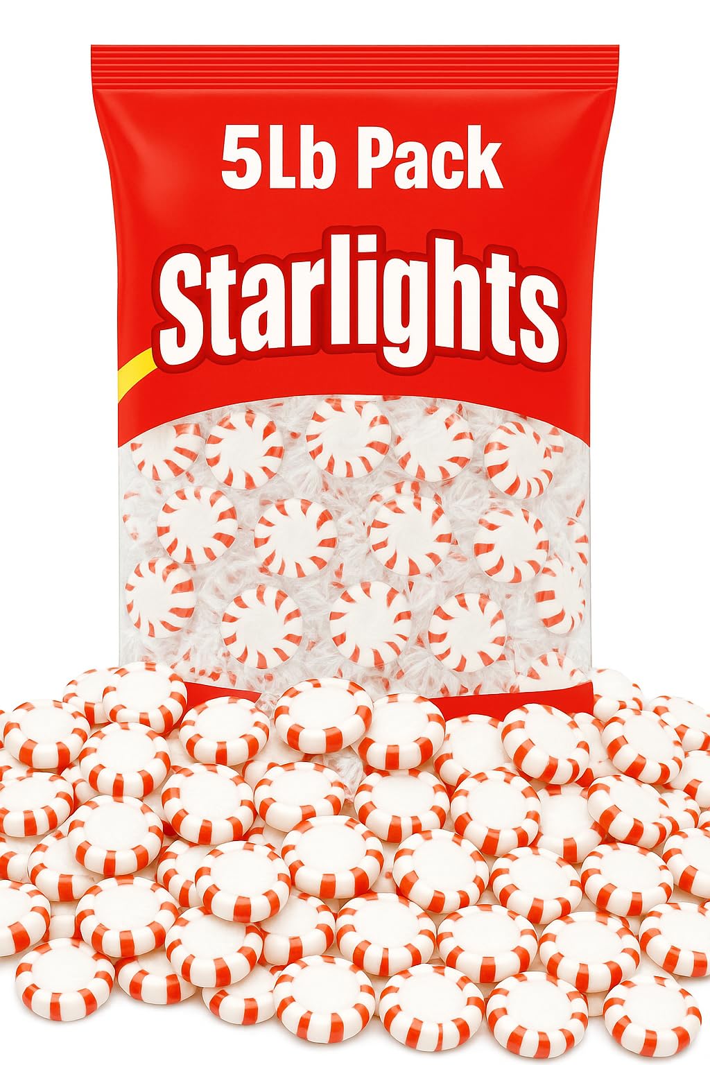 Starlight Mints, Individually Wrapped Refreshing Mints, Ideal Peppermint Candies for Sharing, Candy Dishes and Holidays (5 Lbs) 26900012