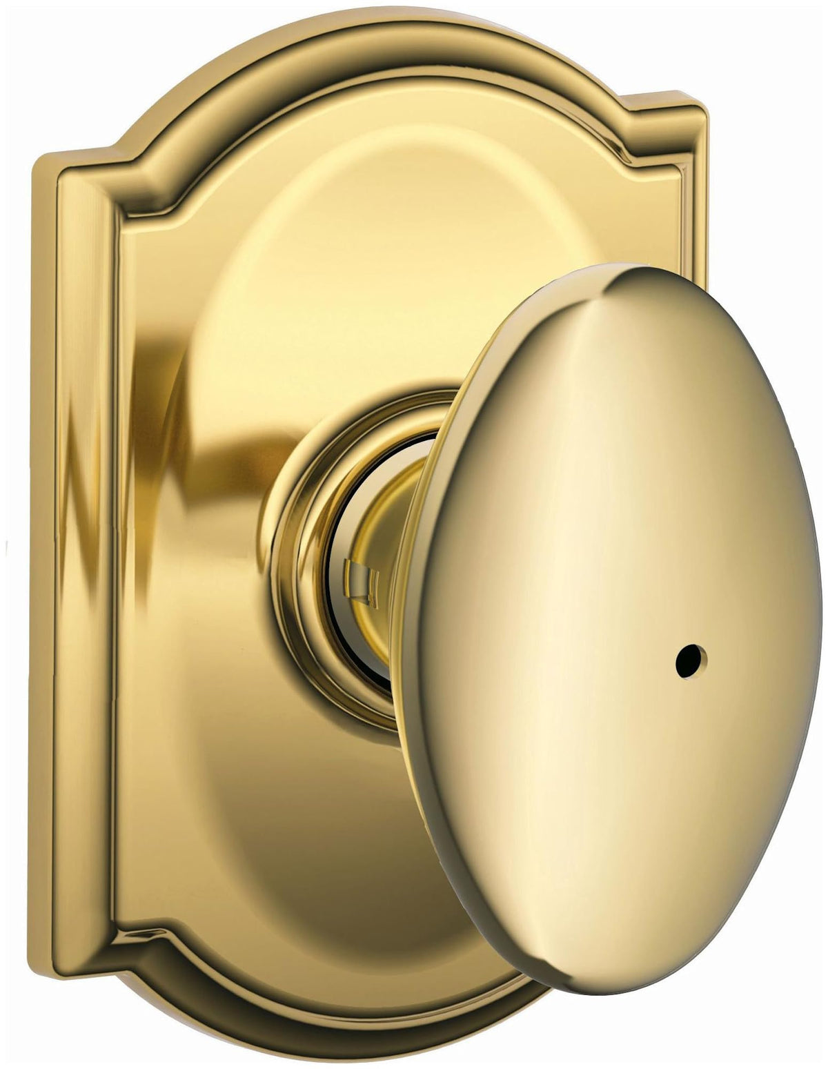 Schlage F40-SIE-CAM Siena Privacy Knob Polished Brass