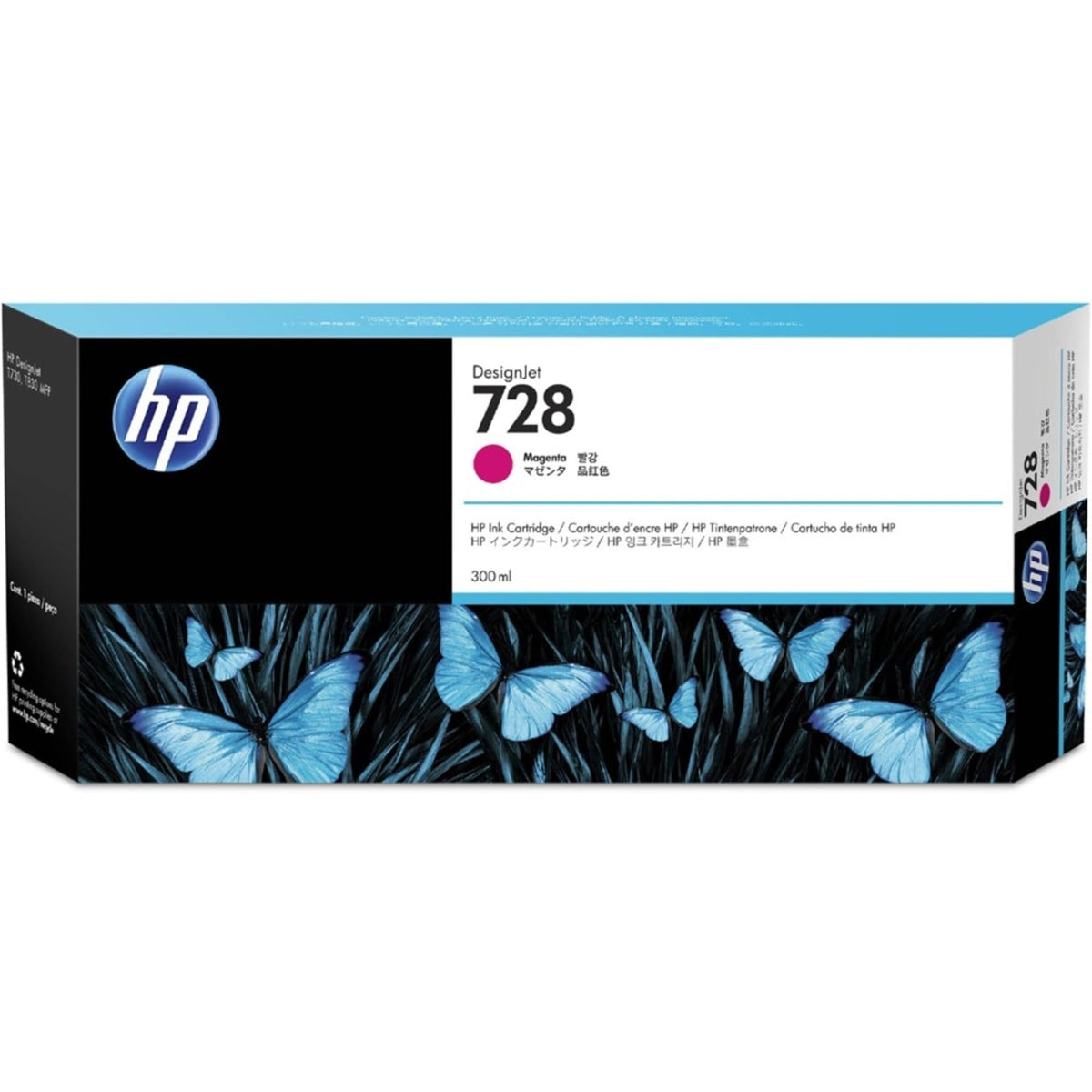 HP 728 Magenta 300-ml Genuine Ink Cartridge (F9K16A) for DesignJet T830 MFP & T730 Large Format Plotter Printers