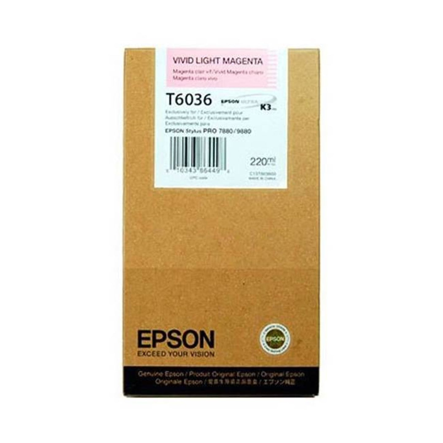 Epson UltraChrome K3 Vivid Light Magenta Ink T603600 220ml