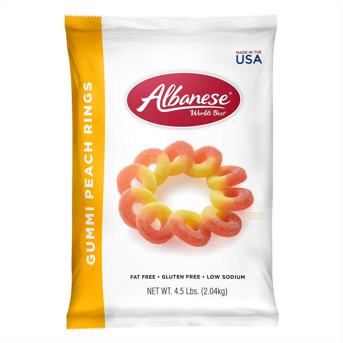 Albanese Passionate Peach Gummi Rings 4.5 lb Pack of 2