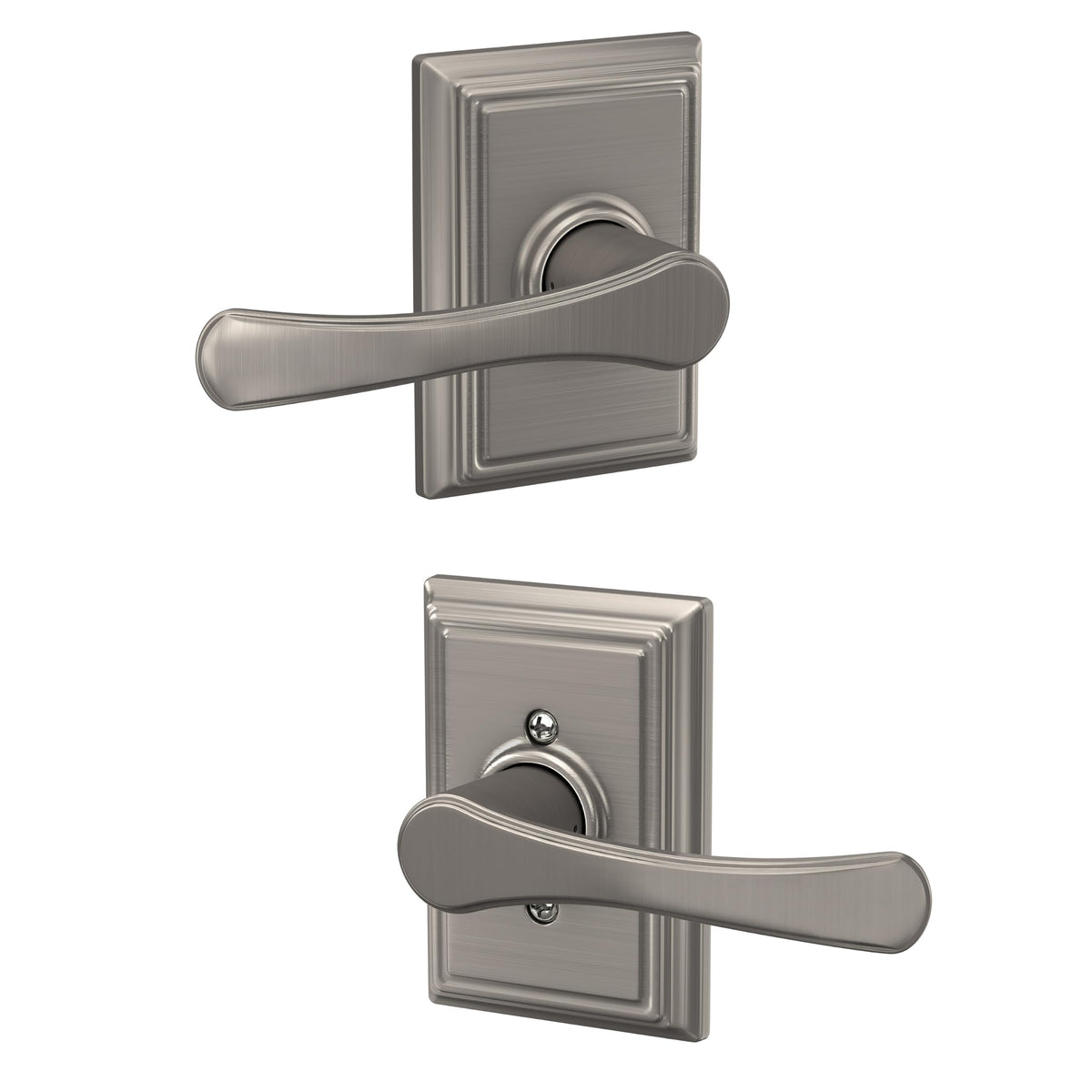 Schlage Avila Hall & Closet Lever Satin Nickel F10 VLA 619 ADD