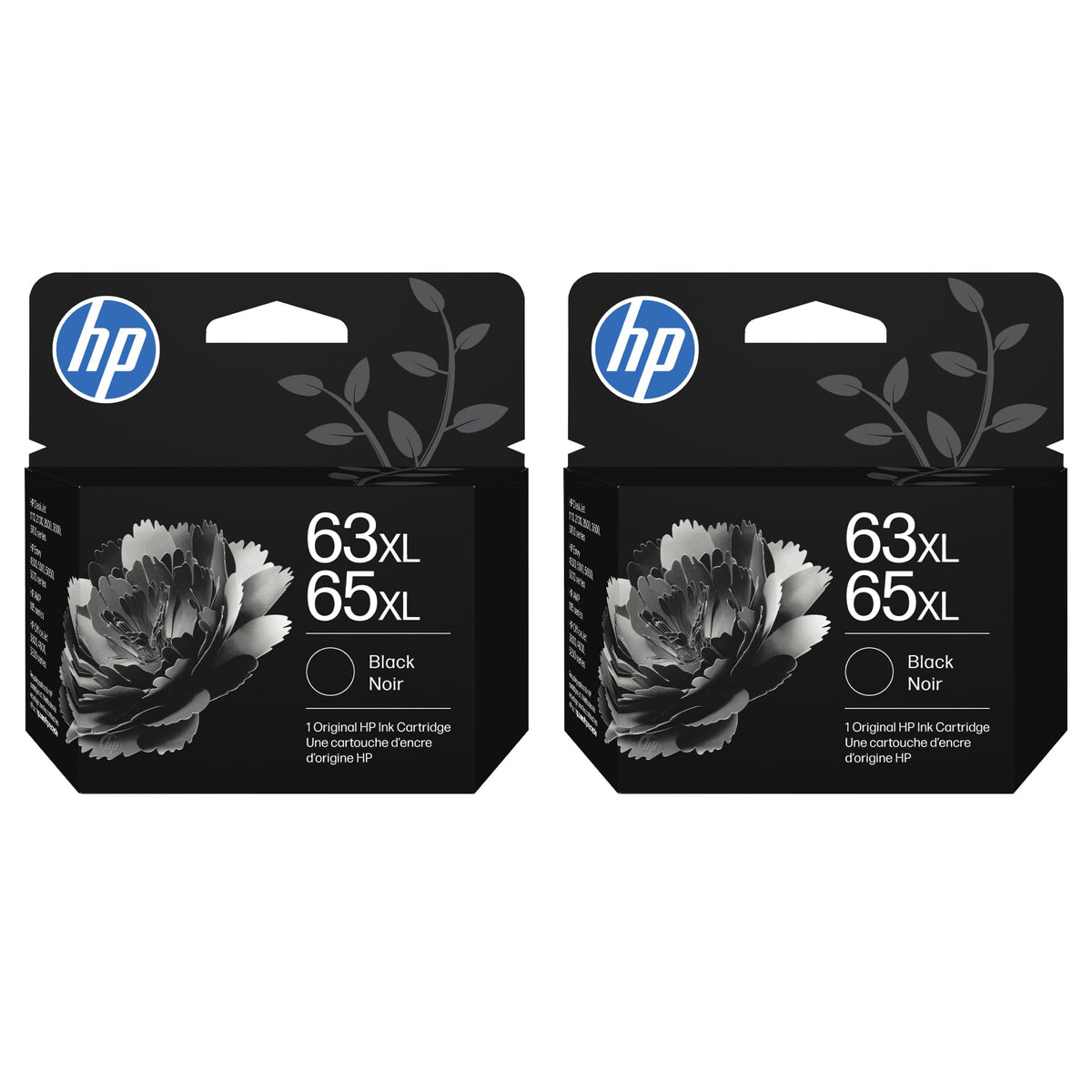 HP 63XL/65XL Black Ink Cartridge 2-Pack B7RT5AA