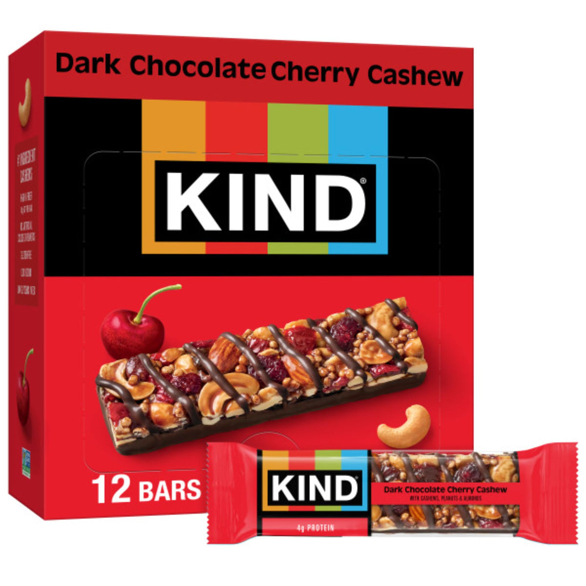 KIND Dark Chocolate Cherry Cashew Bars 16.8 Oz, 12 Pack