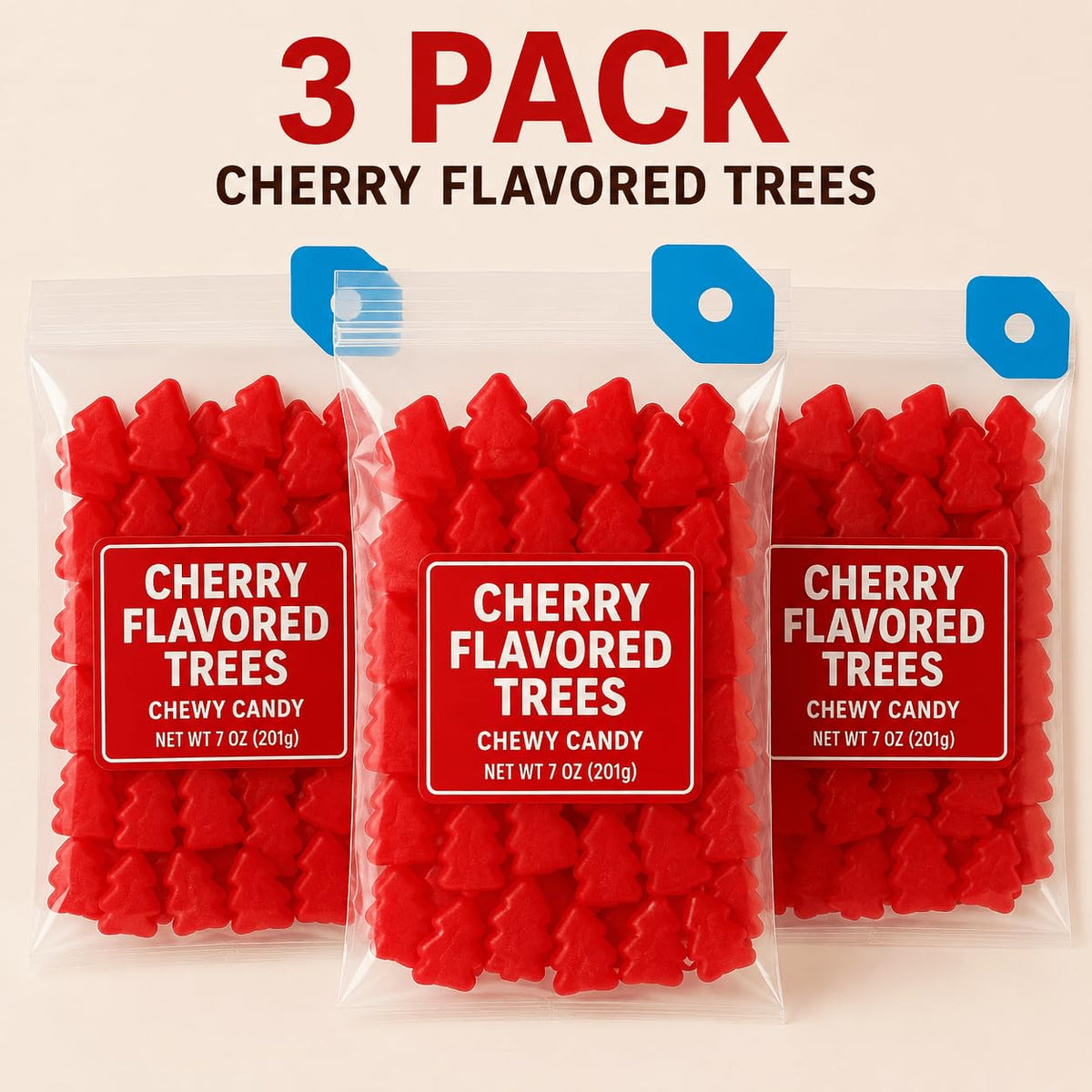 Twizzlers Cherry Flavored Trees Chewy Candy 3 Pack