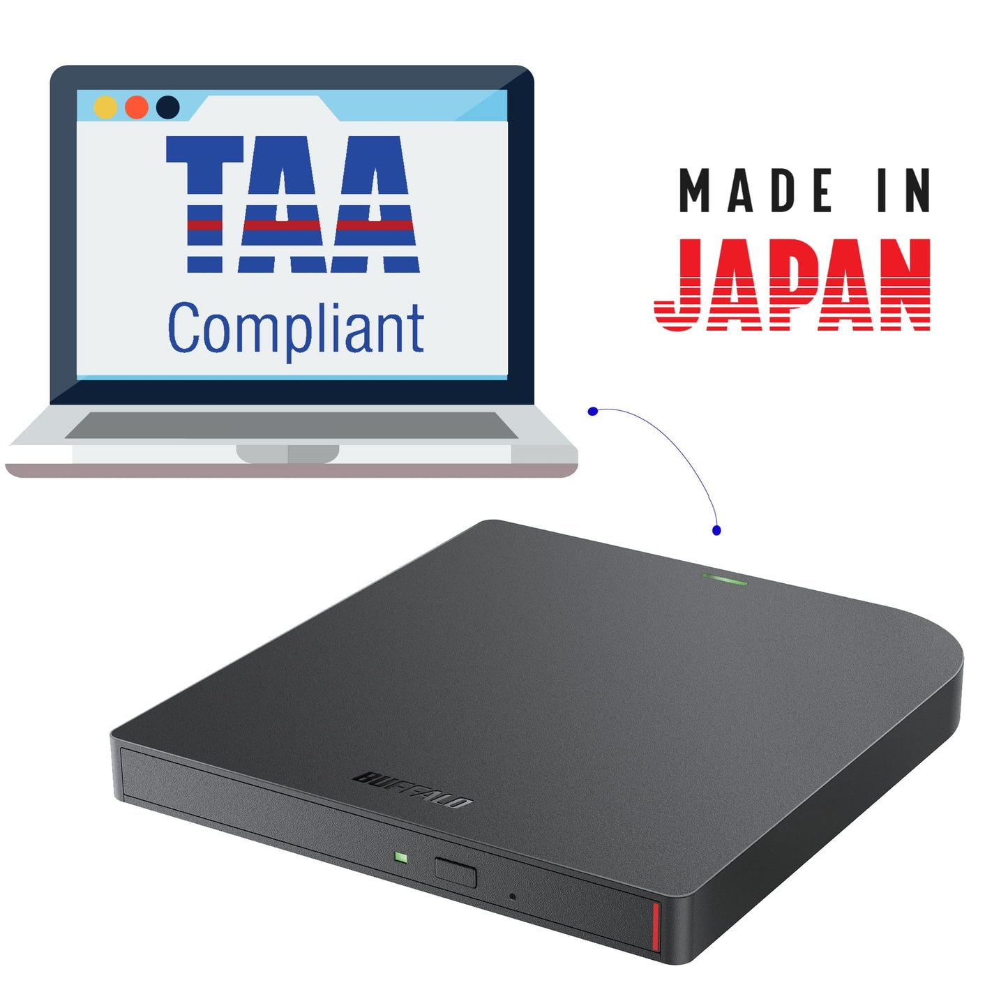 BUFFALO 6X Portable Blu-ray Drive USB 3.2