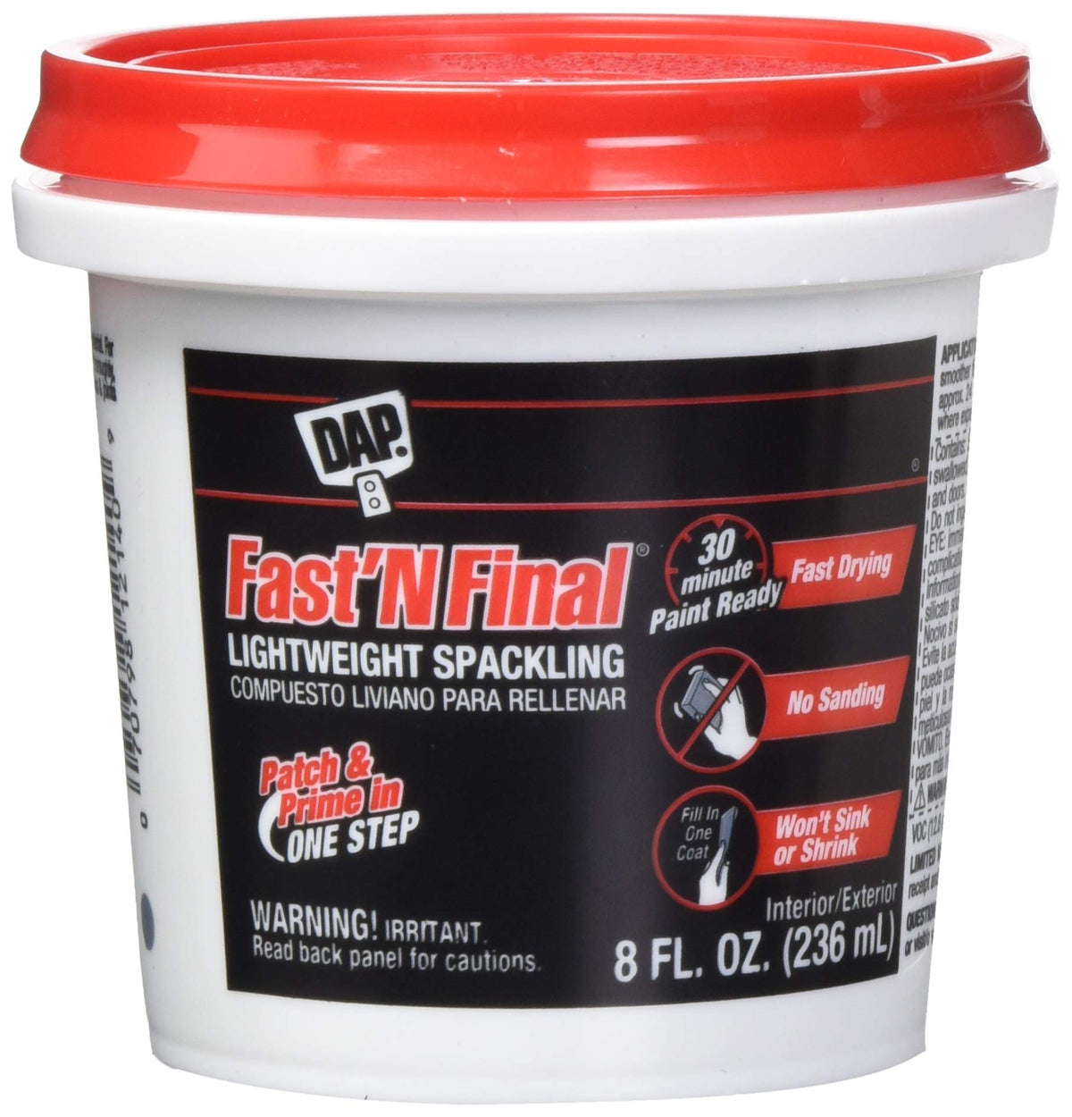 DAP Fast 'n Final Spackling 8 oz 12-Pack
