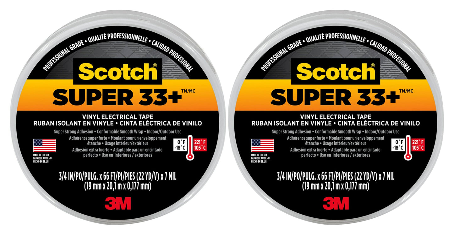 3M Scotch Super 33+ Vinyl Electrical Tape 3/4" x 66'