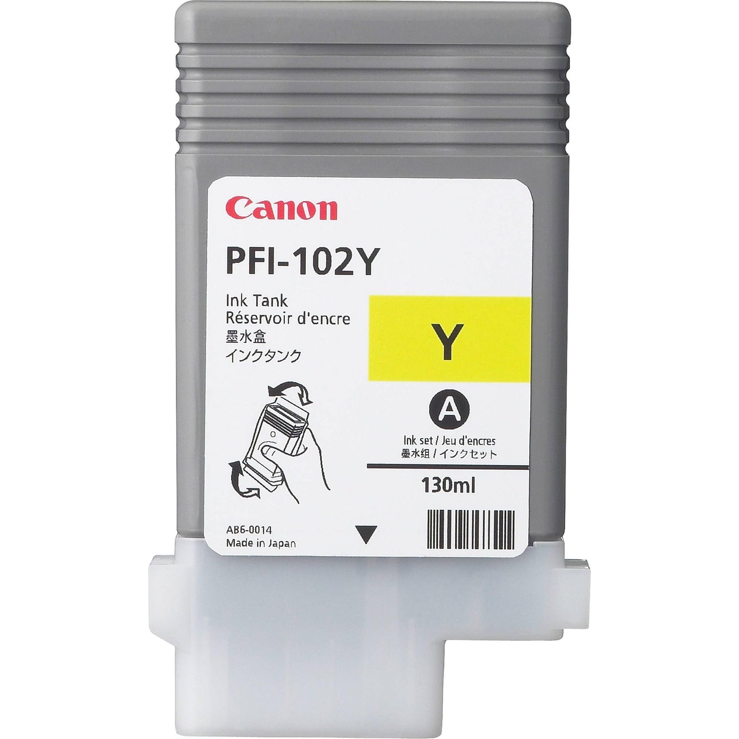 0898B001(PFI-102) Ink, 130 mL, Yellow