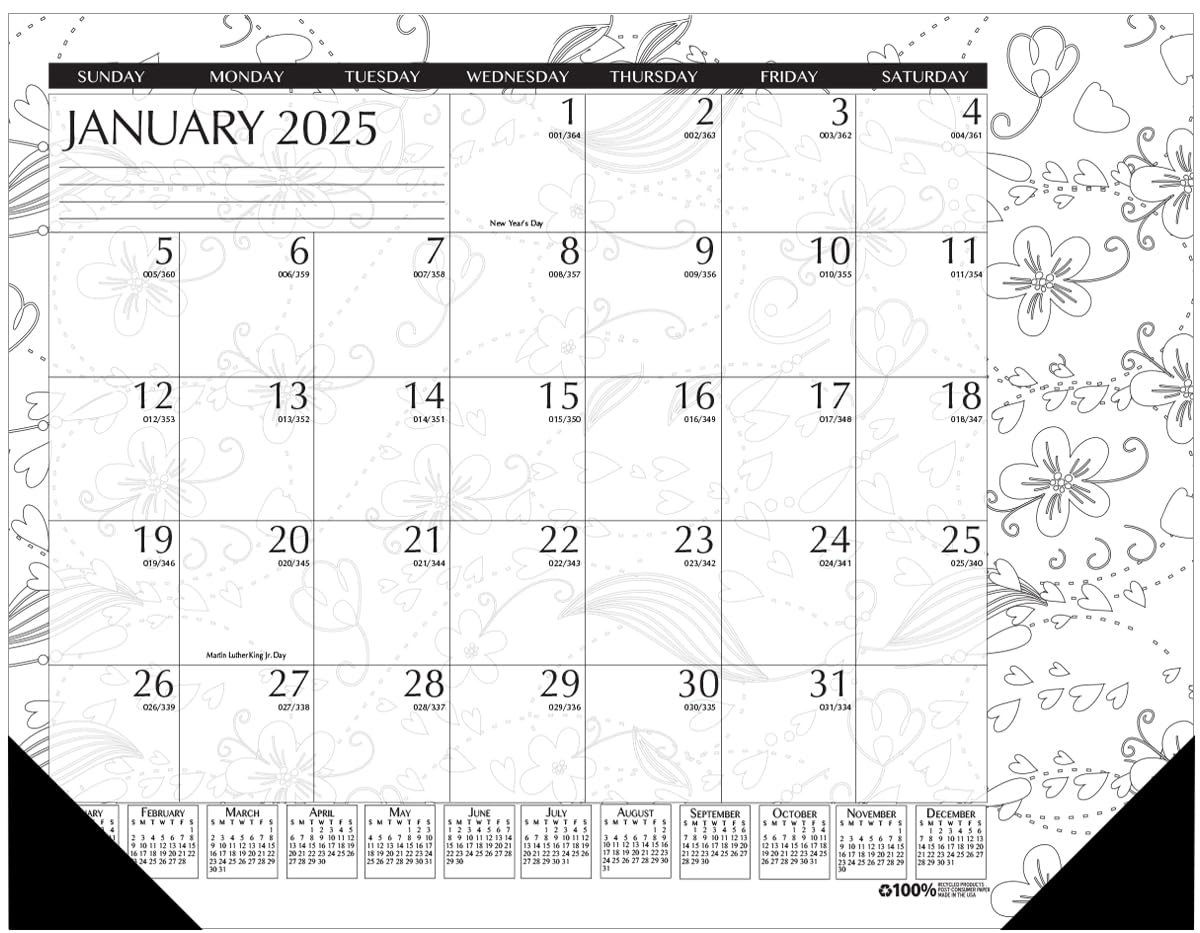 House of Doolittle 2025 Desk Pad Calendar HOD1876-25 18.5 x 13 in