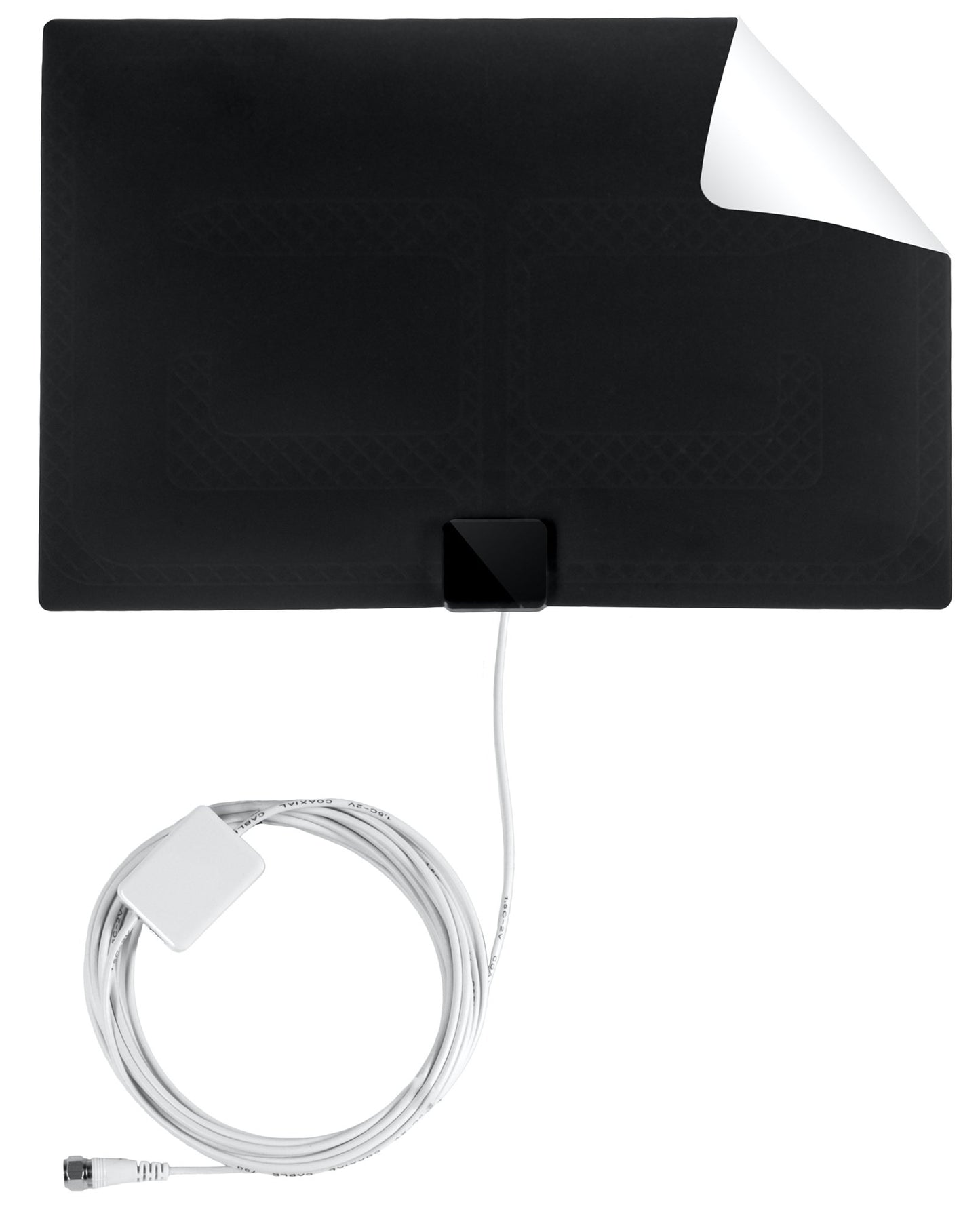 Taktick HDTV Antenna -Indoor Amplified Ultra Thin - Upgraded Version with 35 Mile Range and 15ft Coax Cable -Black and White - Reversible