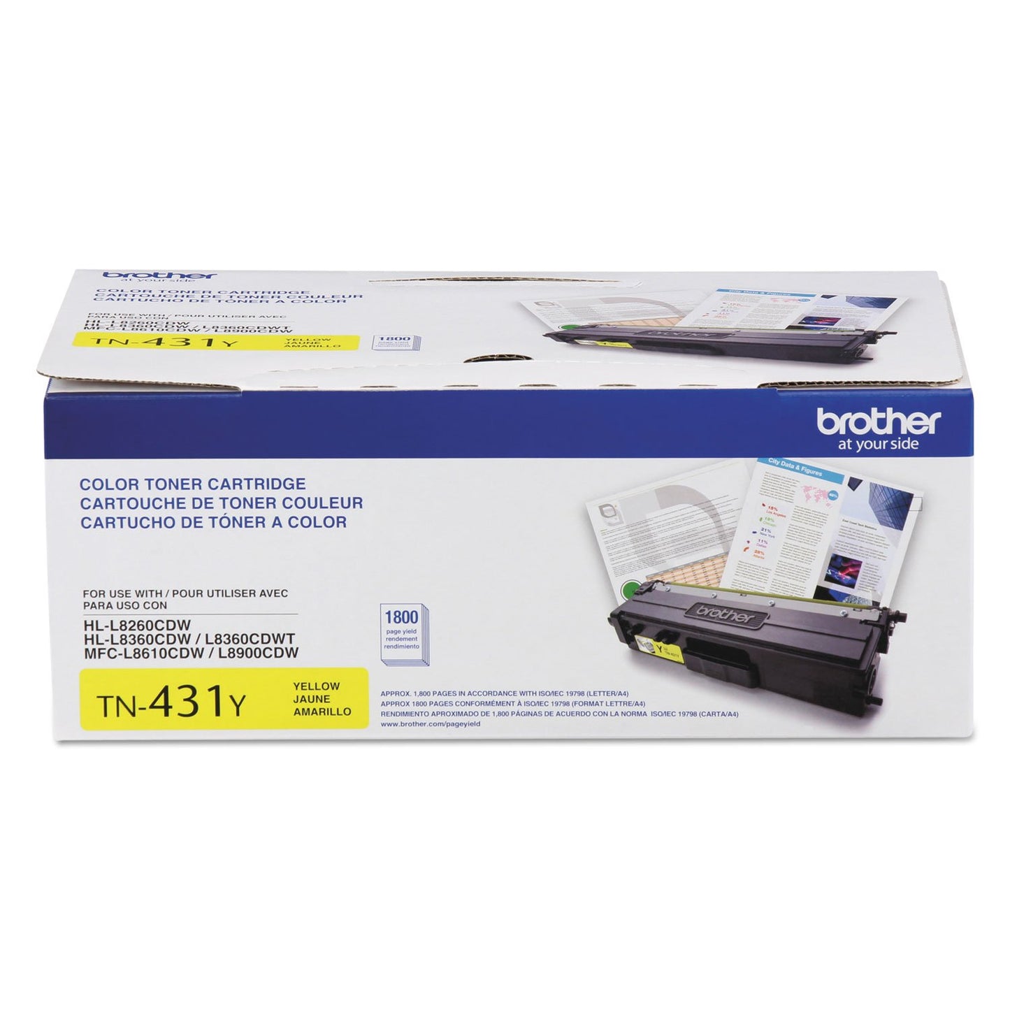 Brother Printer TN431Y Standard Yield Toner-Retail Packaging , Yellow