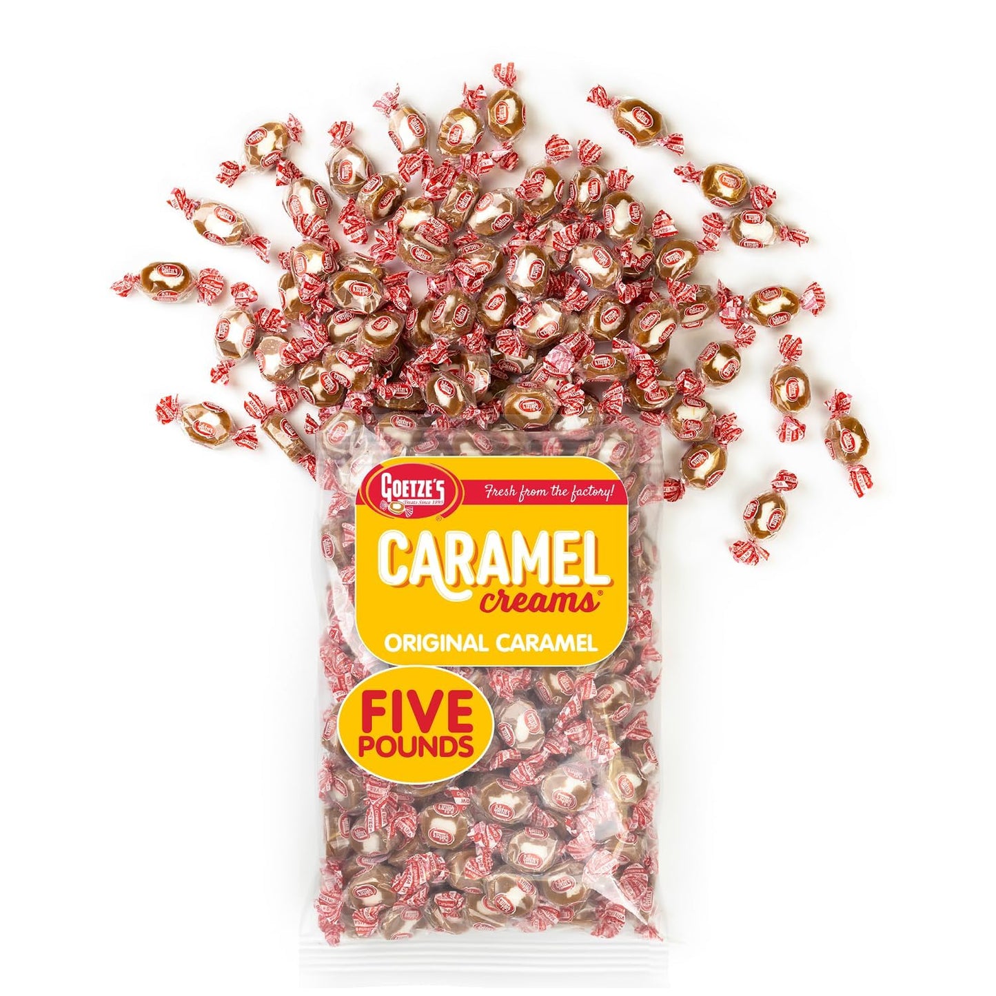Candy Vanilla Caramel Creams - 5 Pound Bag (80 Ounces) - Fresh from the Factory 58101