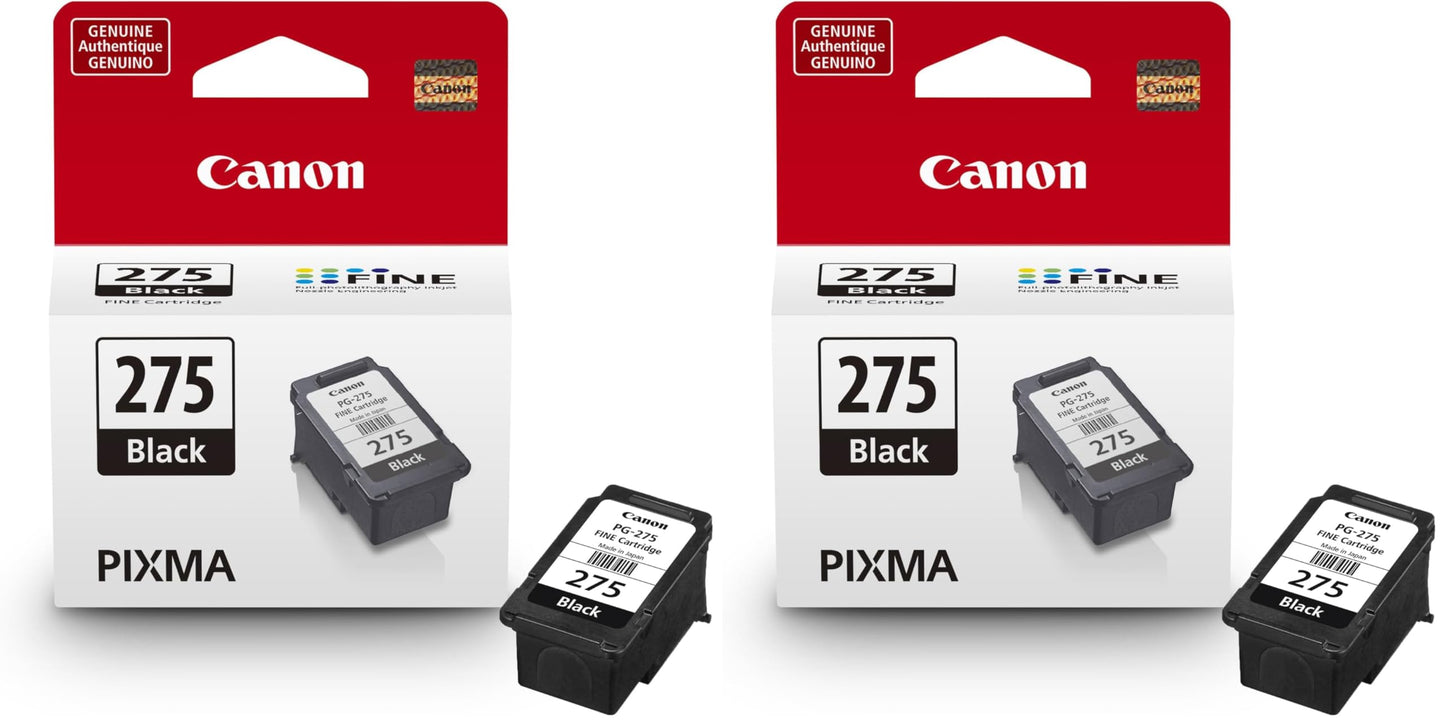 Canon PG-275 Black Ink Tank, Compatible to PIXMA TS3520, TS3522 and TR4720 Printers (Pack of 2)