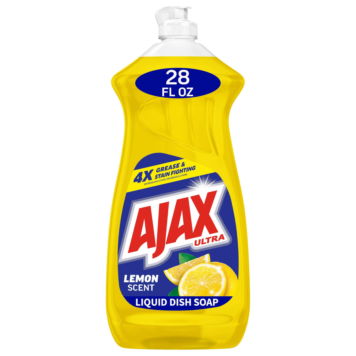Ajax Super Degreaser Dish Liquid, Lemon, 28 Ounce