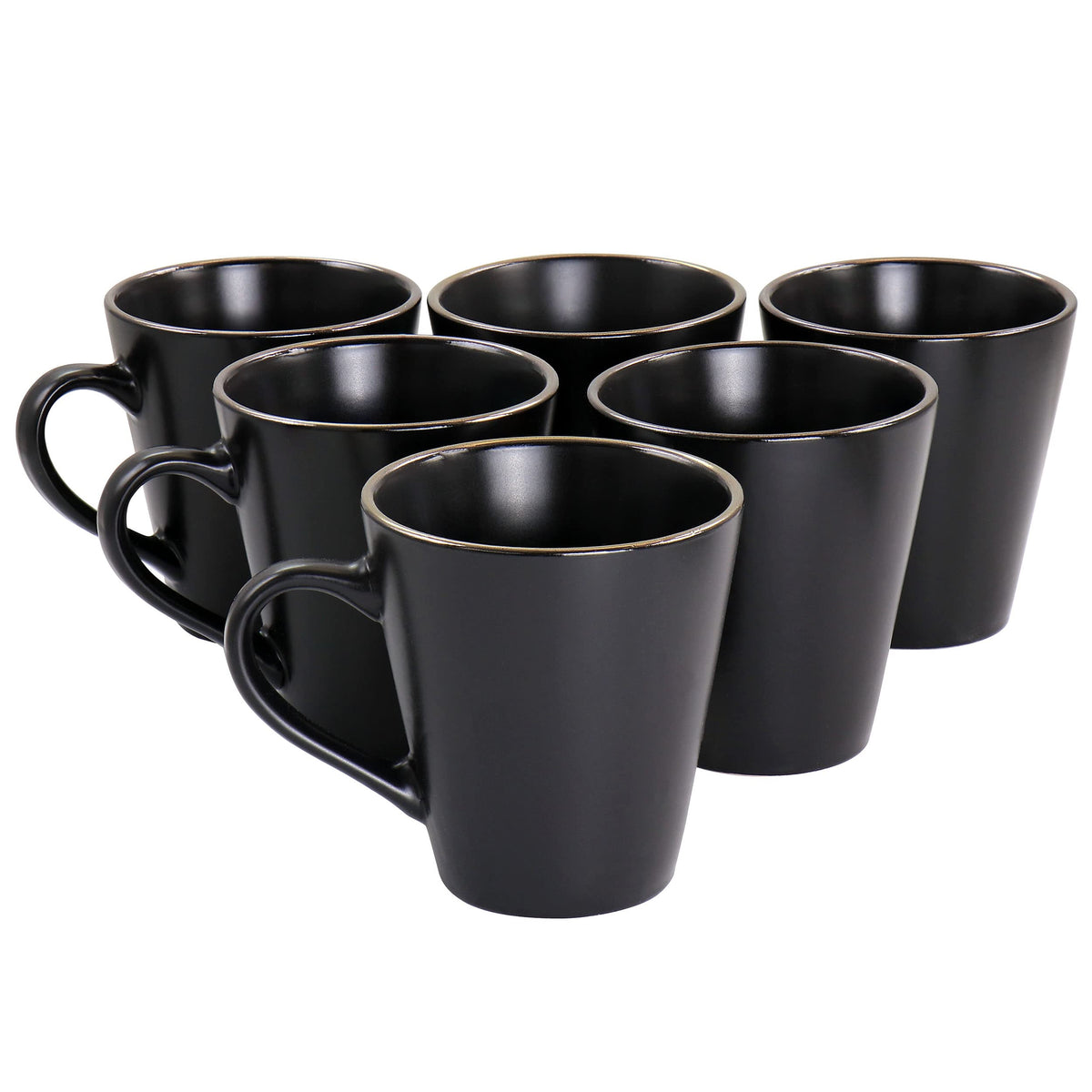 Elama Paul Stoneware Mug Set 6pc Matt Black