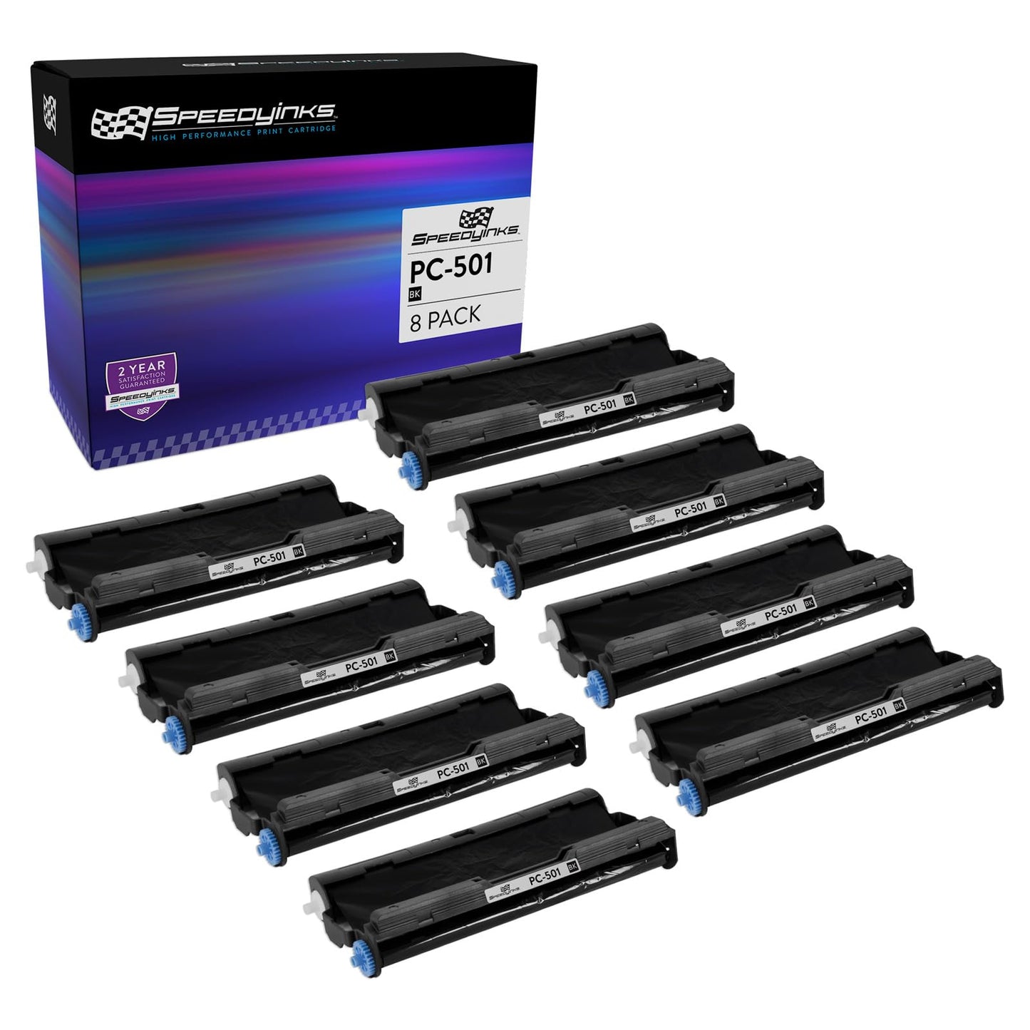 SpeedyInks Compatible Brother PC-501 Refill 8-Pack