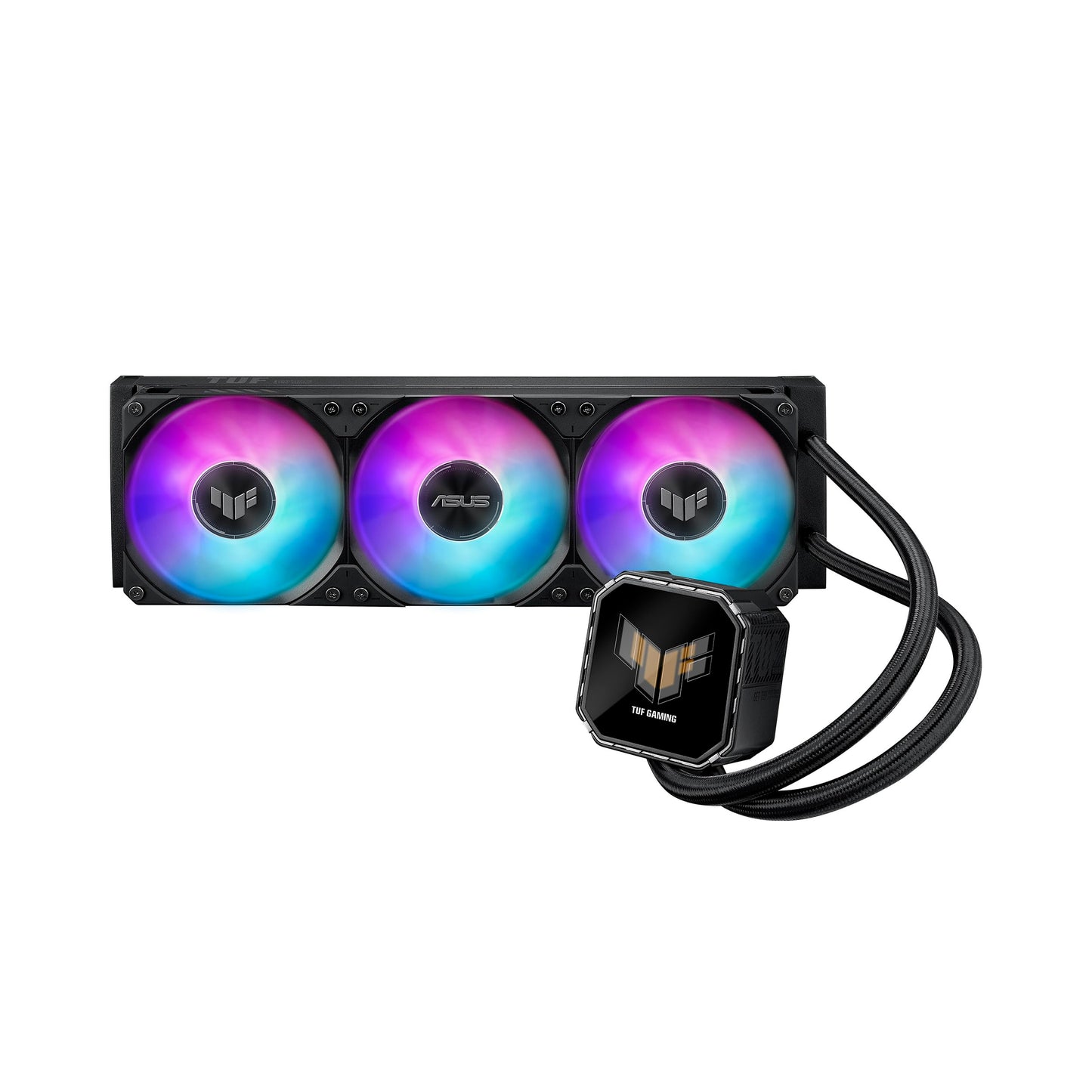 ASUS TUF Gaming LC III 360 ARGB LCD with pre-Installed & Integrated Triple Fans Designed for high Airflow and Static Pressure; 2.8" LCD for Hardware Monitoring, Custom GIFS and MP4 Video Clips